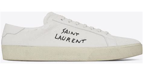 ysl classic white sneakers|saint laurent slip on sneakers.